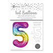 Picture of FOIL BALLOON NUMBER 5 MULTI COLOUR 25 INCH